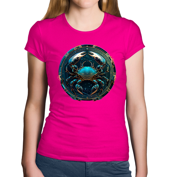 Baby Look Algodão Câncer Sígno - Rosa