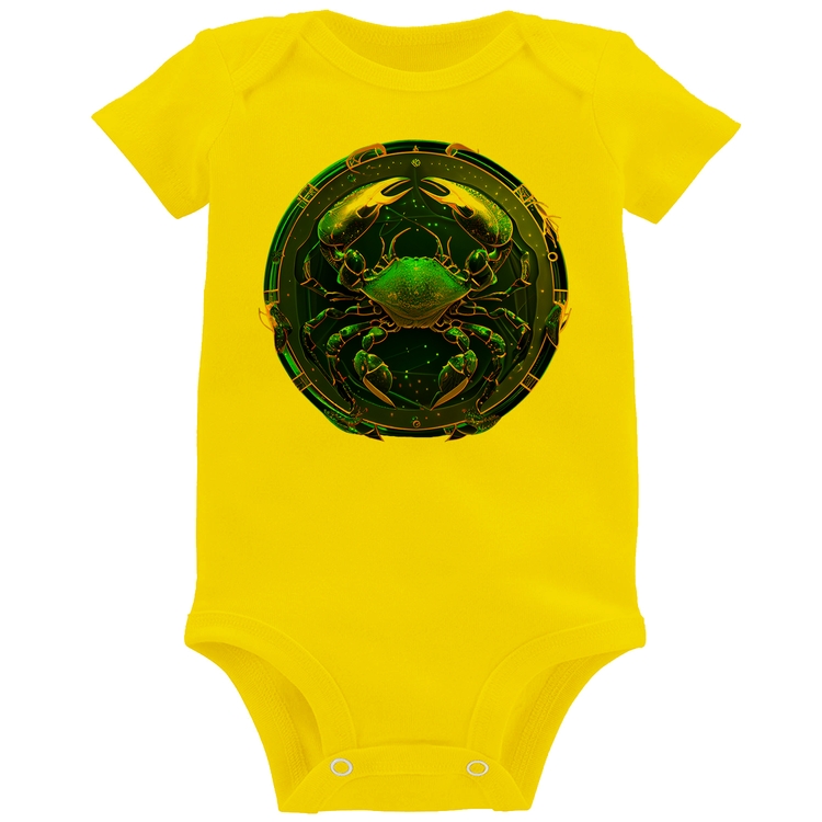 Body Bebê Câncer Sígno - Amarelo