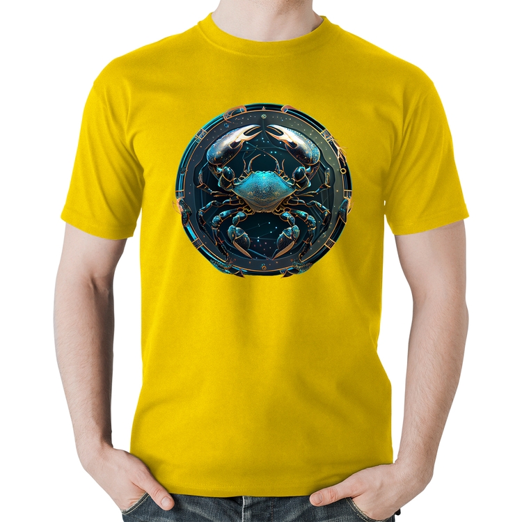 Camiseta Algodão Câncer Sígno - Amarela