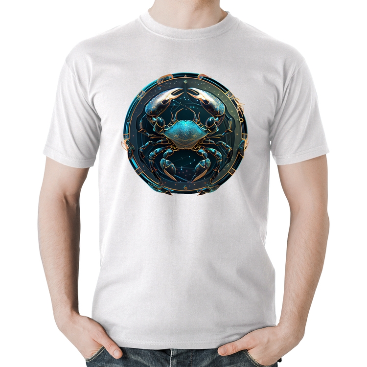 Camiseta Algodão Câncer Sígno - Branca