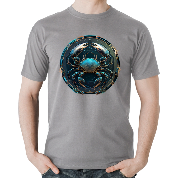 Camiseta Algodão Câncer Sígno - Cinza