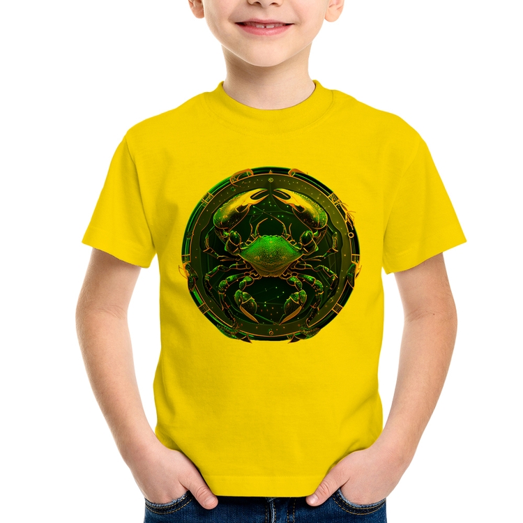Camiseta Infantil Câncer Sígno - Amarela