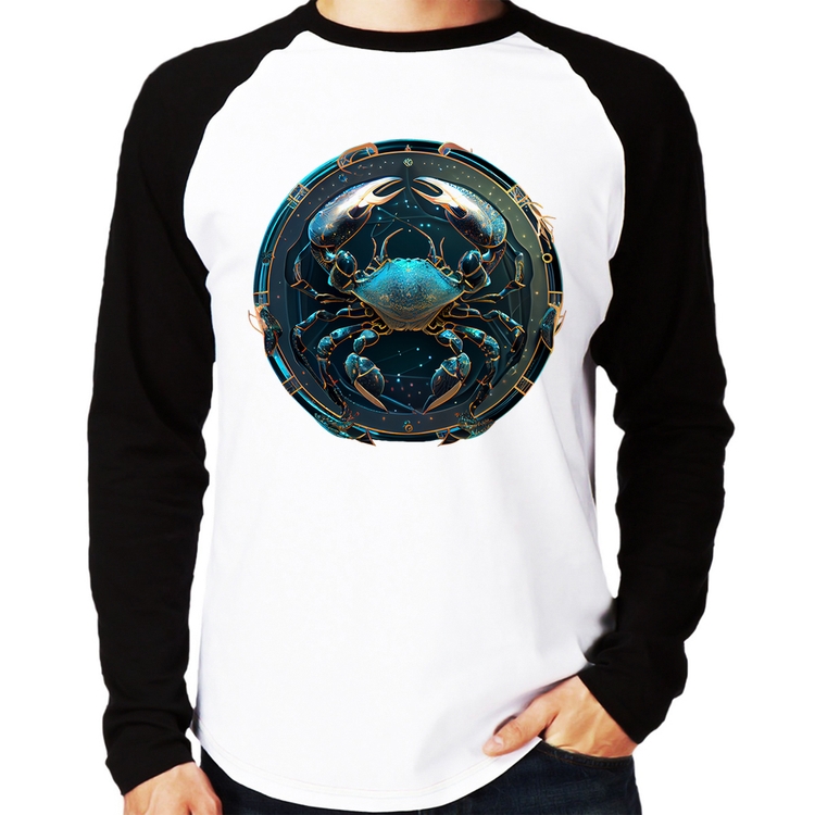 Camiseta Raglan Câncer Sígno Manga Longa