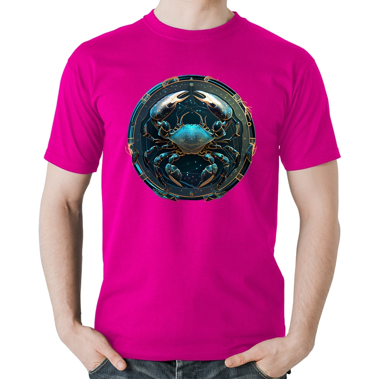 Camiseta Algodão Câncer Sígno - Rosa