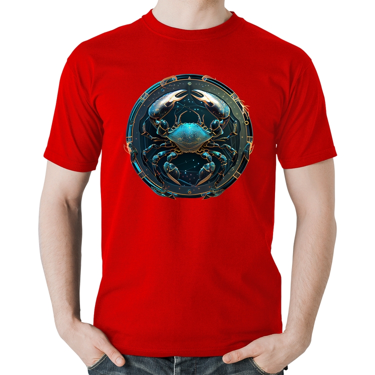 Camiseta Algodão Câncer Sígno - Vermelha