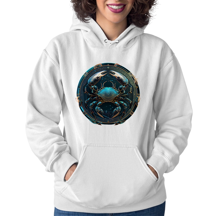 Moletom Feminino Câncer Sígno - Branco