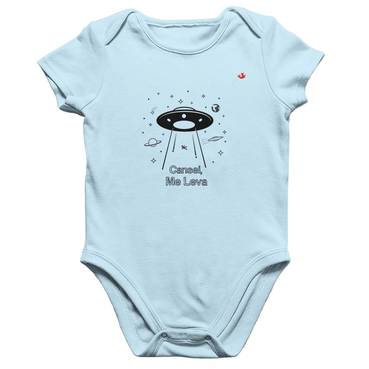 Body Bebê Algodão Cansei, me leva - Azul Bebê