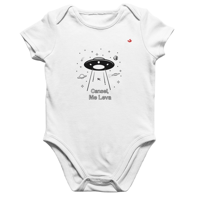 Body Bebê Algodão Cansei, me leva - Branco