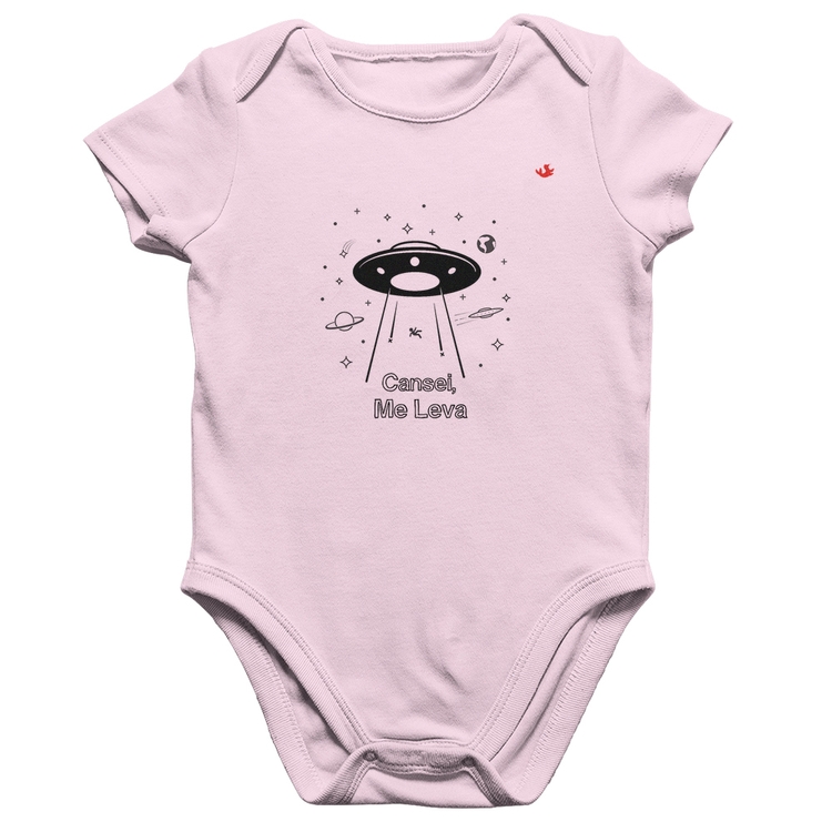 Body Bebê Algodão Cansei, me leva - Rosa Bebê