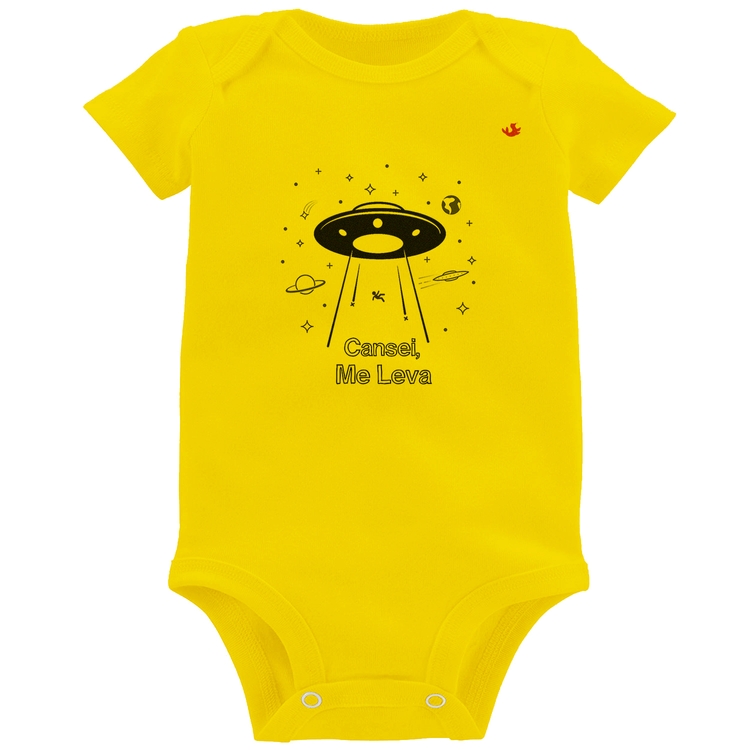 Body Bebê Cansei, me leva - Amarelo