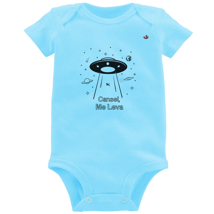 Body Bebê Cansei, me leva - Azul Bebê