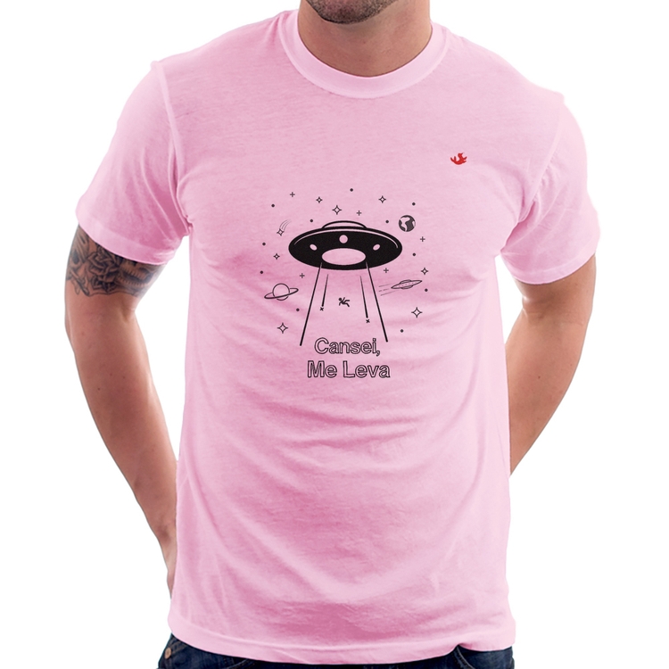Camiseta Cansei, me leva - Rosa Bebê