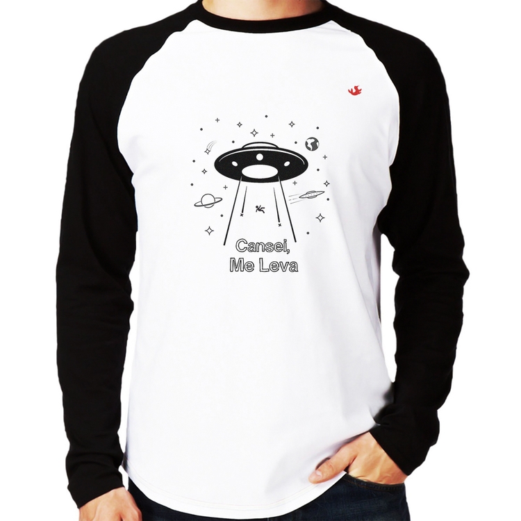 Camiseta Raglan Cansei, me leva Manga Longa