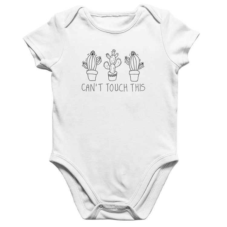 Body Bebê Algodão Cant touch this - Branco