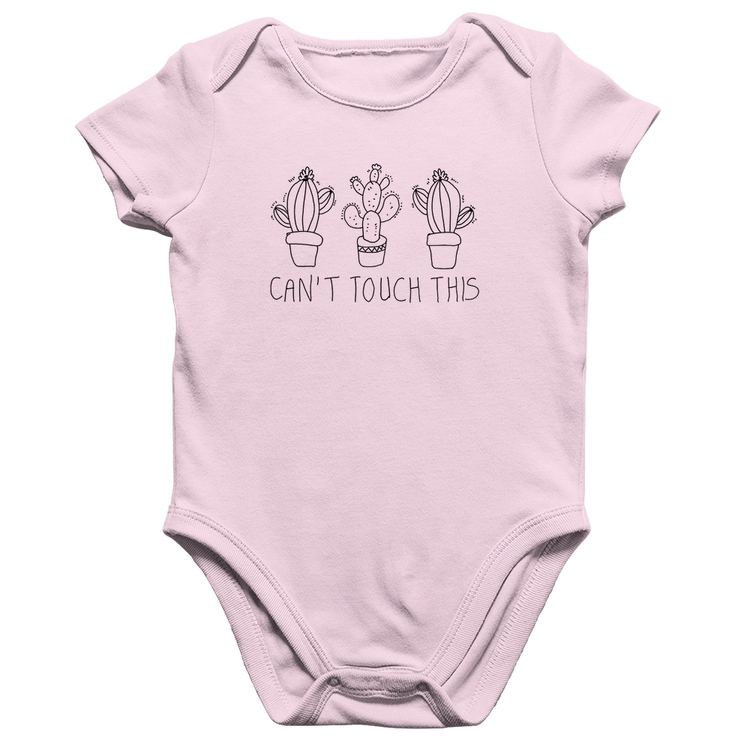 Body Bebê Algodão Cant touch this - Rosa Bebê