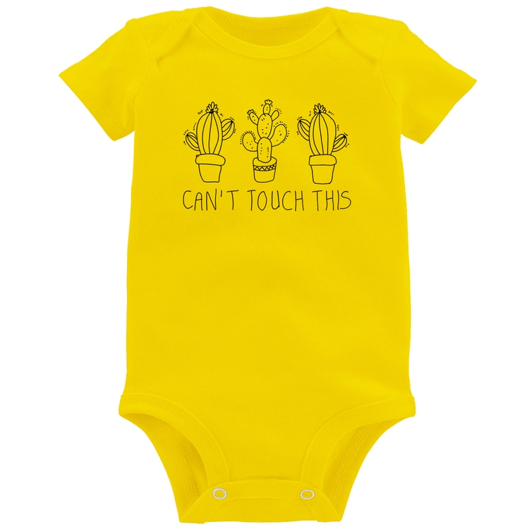 Body Bebê Cant touch this - Amarelo