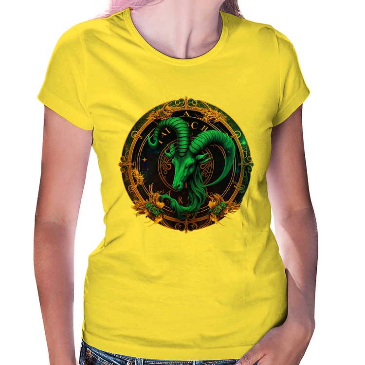 Baby Look Capricórnio Sígno - Amarela