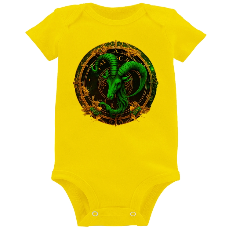 Body Bebê Capricórnio Sígno - Amarelo