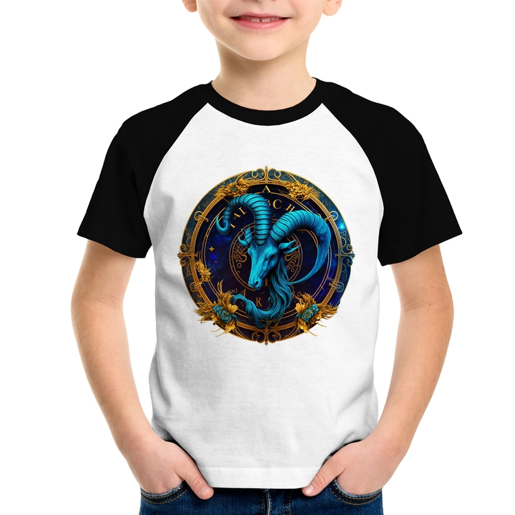 Camiseta Raglan Infantil Capricórnio Sígno