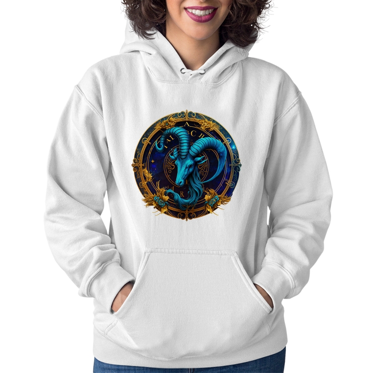 Moletom Feminino Capricórnio Sígno - Branco