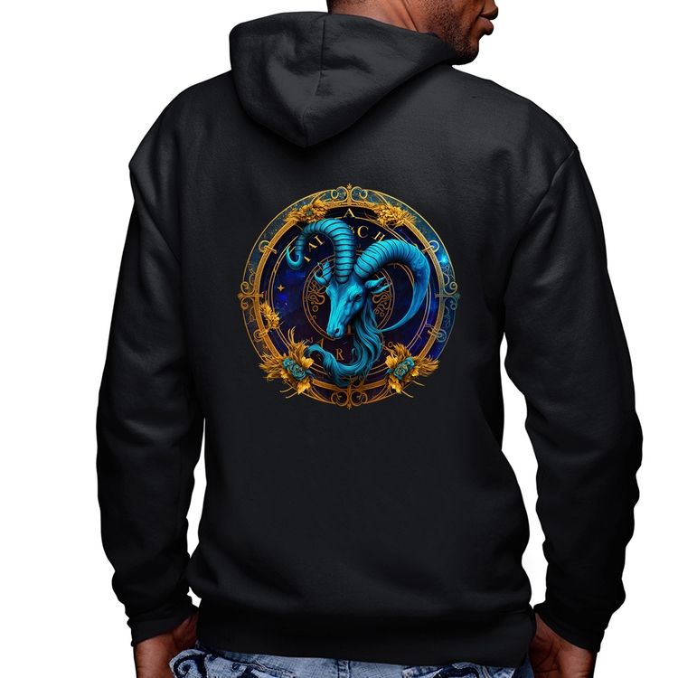 Blusa Moletom Capricórnio Sígno Masculina com Capuz e Zíper
