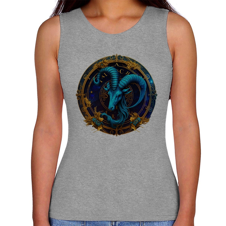 Regata Feminina Capricórnio Sígno - Cinza