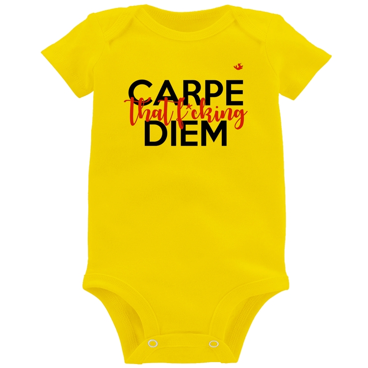Body Bebê Carpe that fucking Diem - Amarelo