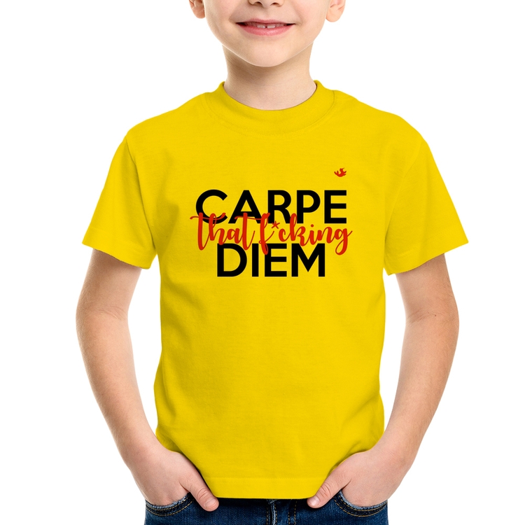 Camiseta Infantil Carpe that fucking Diem - Amarela