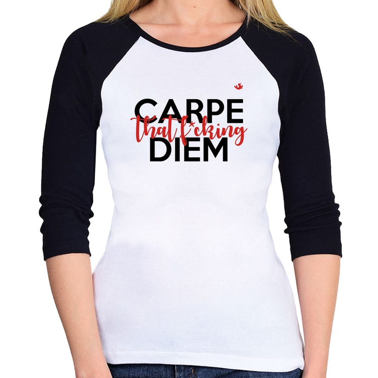 Baby Look Raglan Carpe that fucking Diem Manga 3/4
