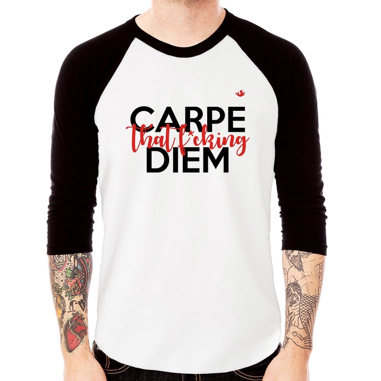 Camiseta Raglan Carpe that fucking Diem Manga 3/4