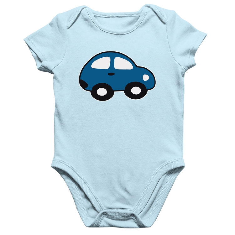 Body Bebê Algodão Carrinho Azul - Azul Bebê