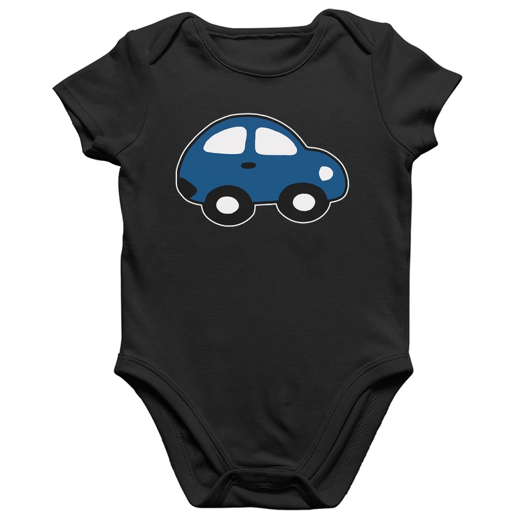 Body Bebê Algodão Carrinho Azul