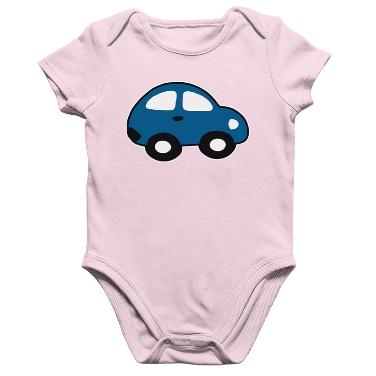 Body Bebê Algodão Carrinho Azul - Rosa Bebê