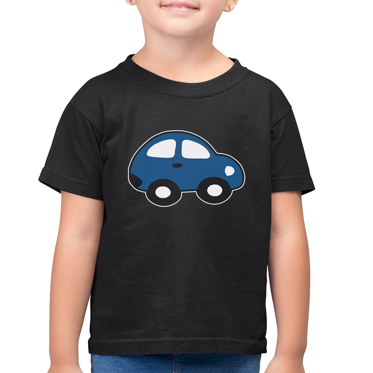 Camiseta Algodão Infantil Carrinho Azul