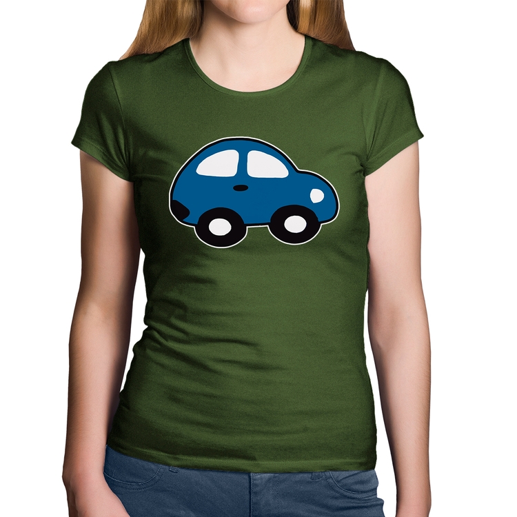 Baby Look Algodão Carrinho Azul - Musgo