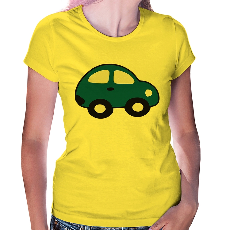 Baby Look Carrinho Azul - Amarela