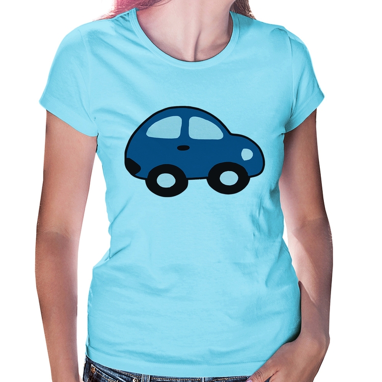 Baby Look Carrinho Azul - Azul Bebê