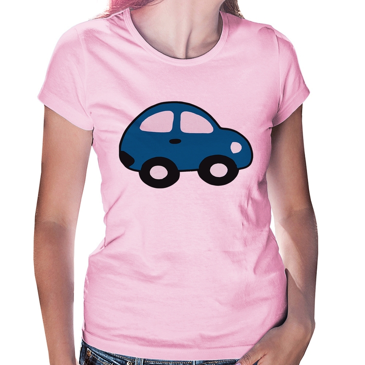 Baby Look Carrinho Azul - Rosa Bebê