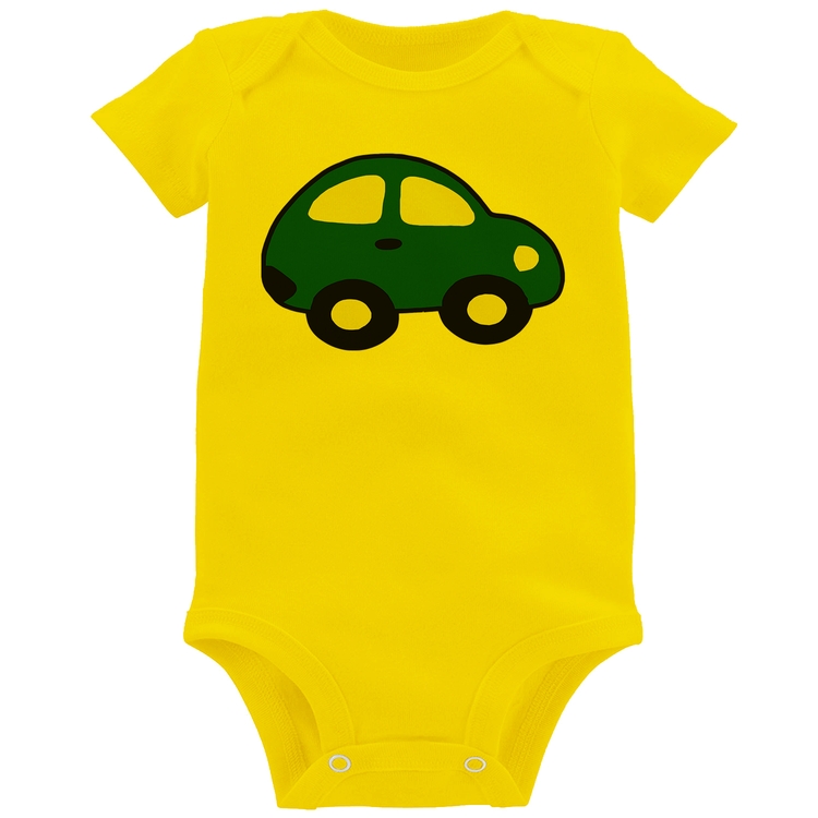 Body Bebê Carrinho Azul - Amarelo