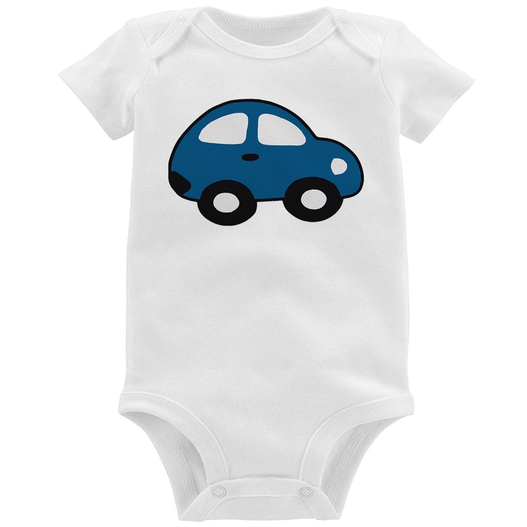 Body Bebê Carrinho Azul