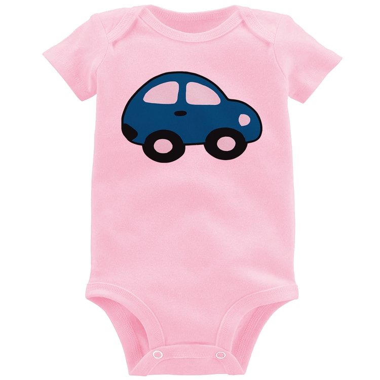 Body Bebê Carrinho Azul - Rosa Bebê