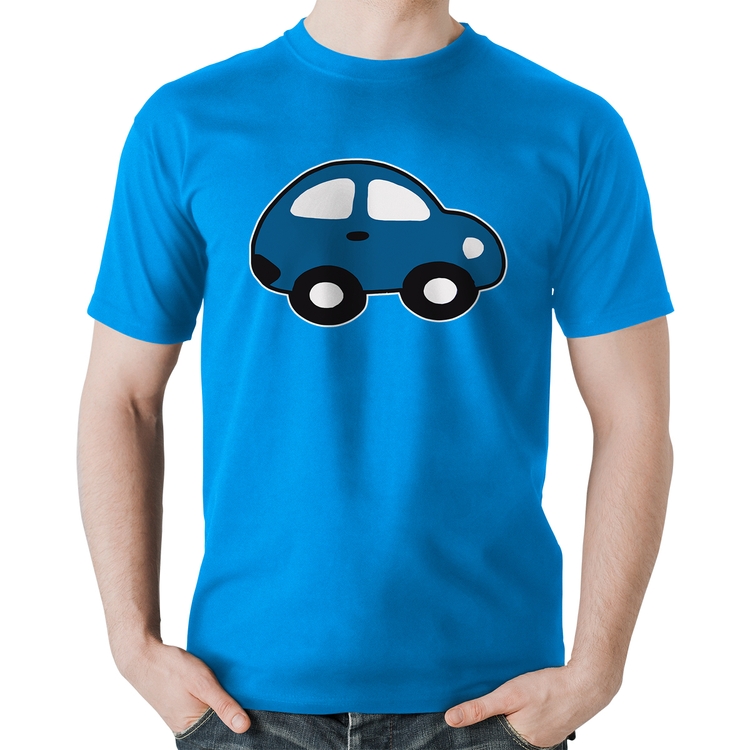 Camiseta Algodão Carrinho Azul - Azul