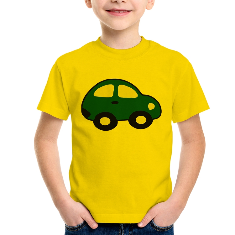 Camiseta Infantil Carrinho Azul - Amarela