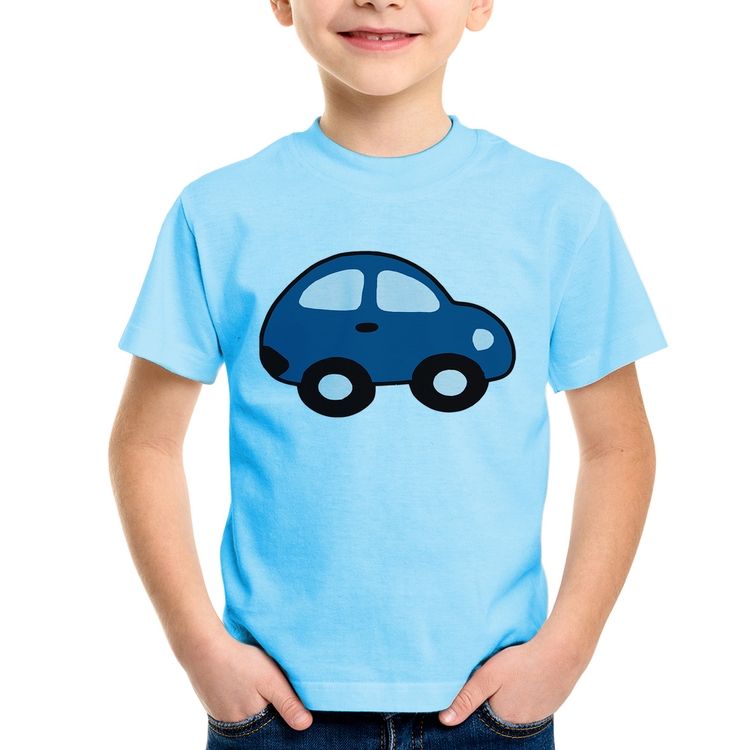 Camiseta Infantil Carrinho Azul - Azul Bebê