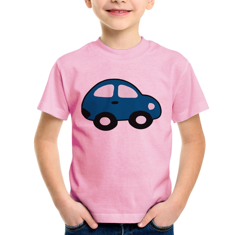 Camiseta Infantil Carrinho Azul - Rosa Bebê