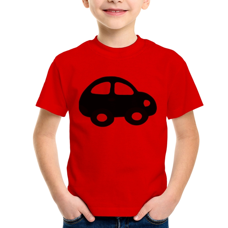 Camiseta Infantil Carrinho Azul - Vermelha