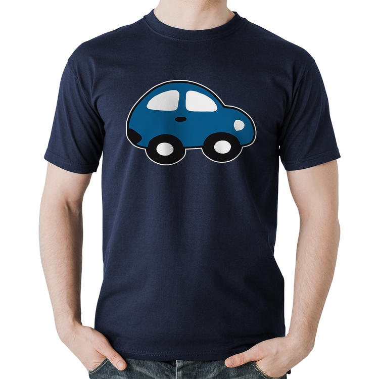 Camiseta Algodão Carrinho Azul - Marinho
