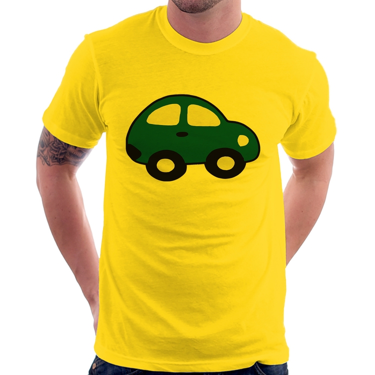 Camiseta Carrinho Azul - Amarela