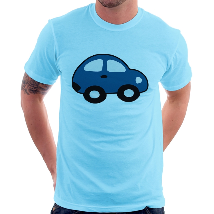 Camiseta Carrinho Azul - Azul Bebê