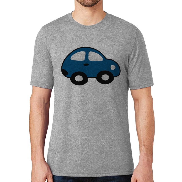 Camiseta Carrinho Azul - Cinza